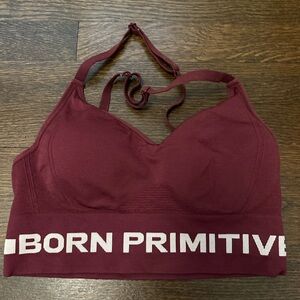 Born Primitive Women's Burgundy Sports Bra- Seamless fabric